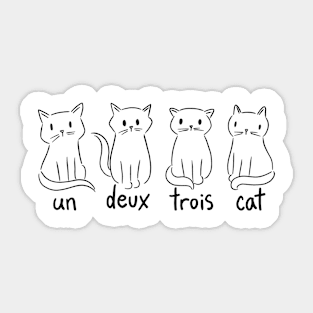 Un Deux Trois Cat Funny French Cat Sticker